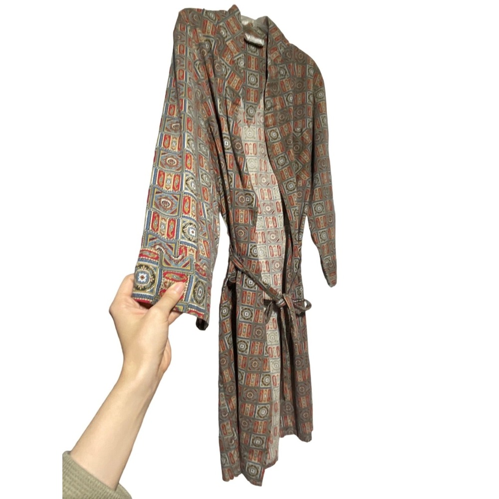McKenzie Imperial Women's Long Sleeve Tie Front Open Coverup‎ Robe Brown Size L - Picture 2 of 4